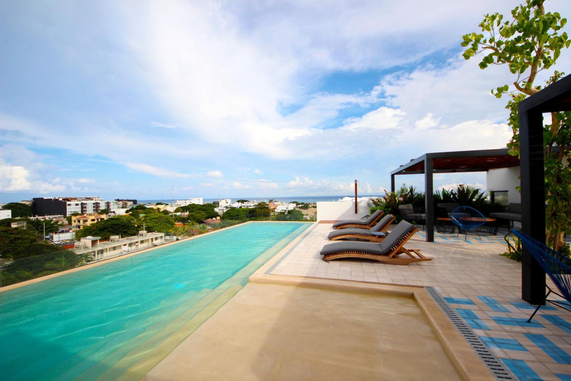 Apartment Near The Beach, Rooftop, Pool, Sea View. Playa del Carmen Exteriör bild